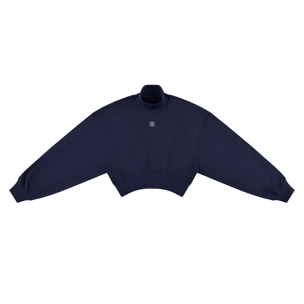 Women's Crop Mock Neck Sweatshirt