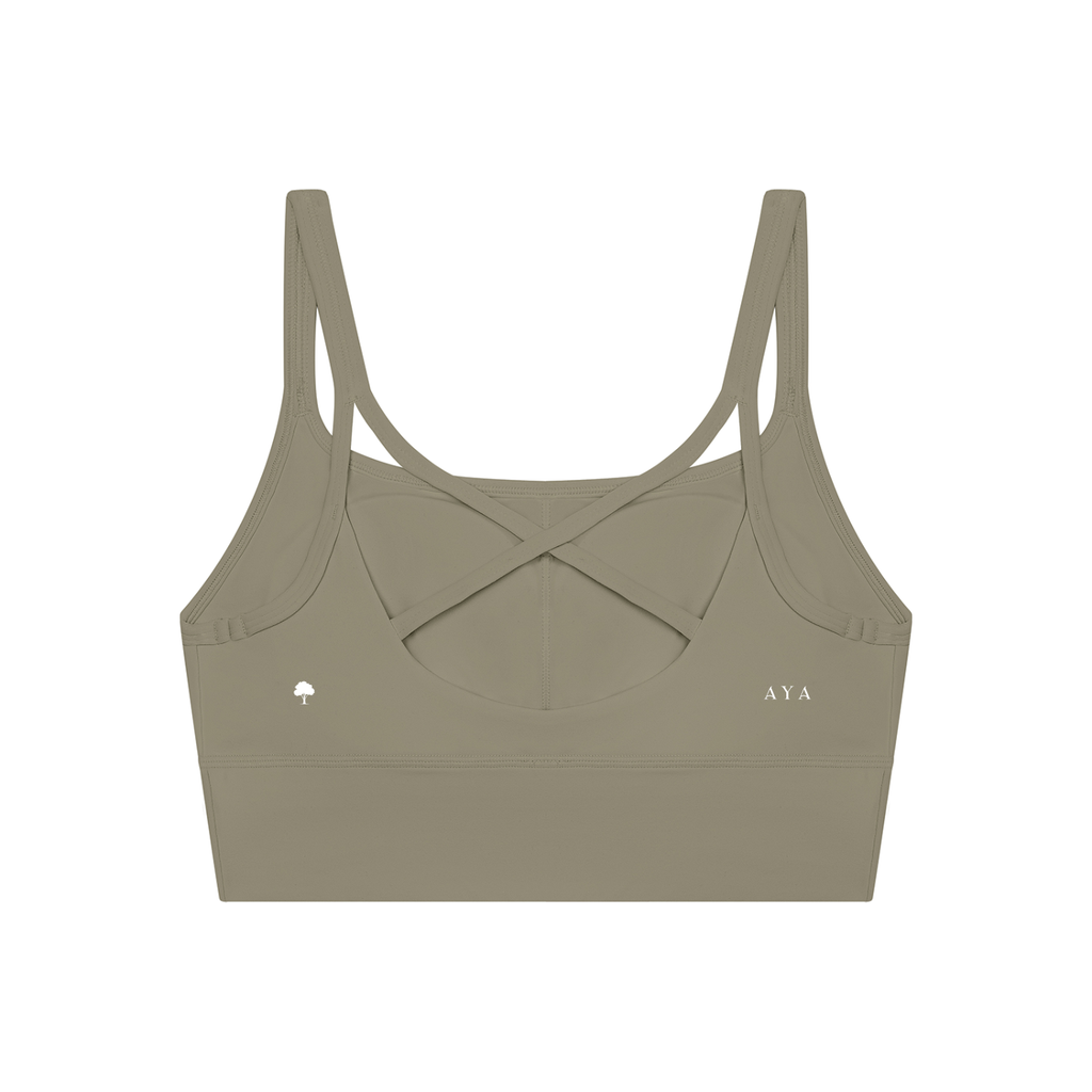 The Women’s Cropped Yoga Tank Top in Gray Green