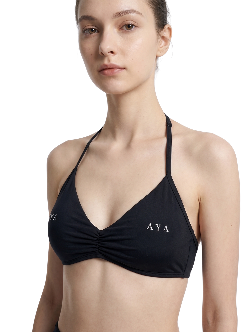 Women’s Ruched Halter-Neck Sports Bra