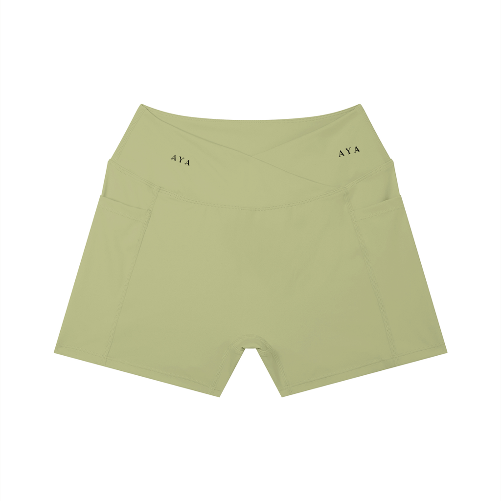 The Women's High Rise Shorts in Gray Green
