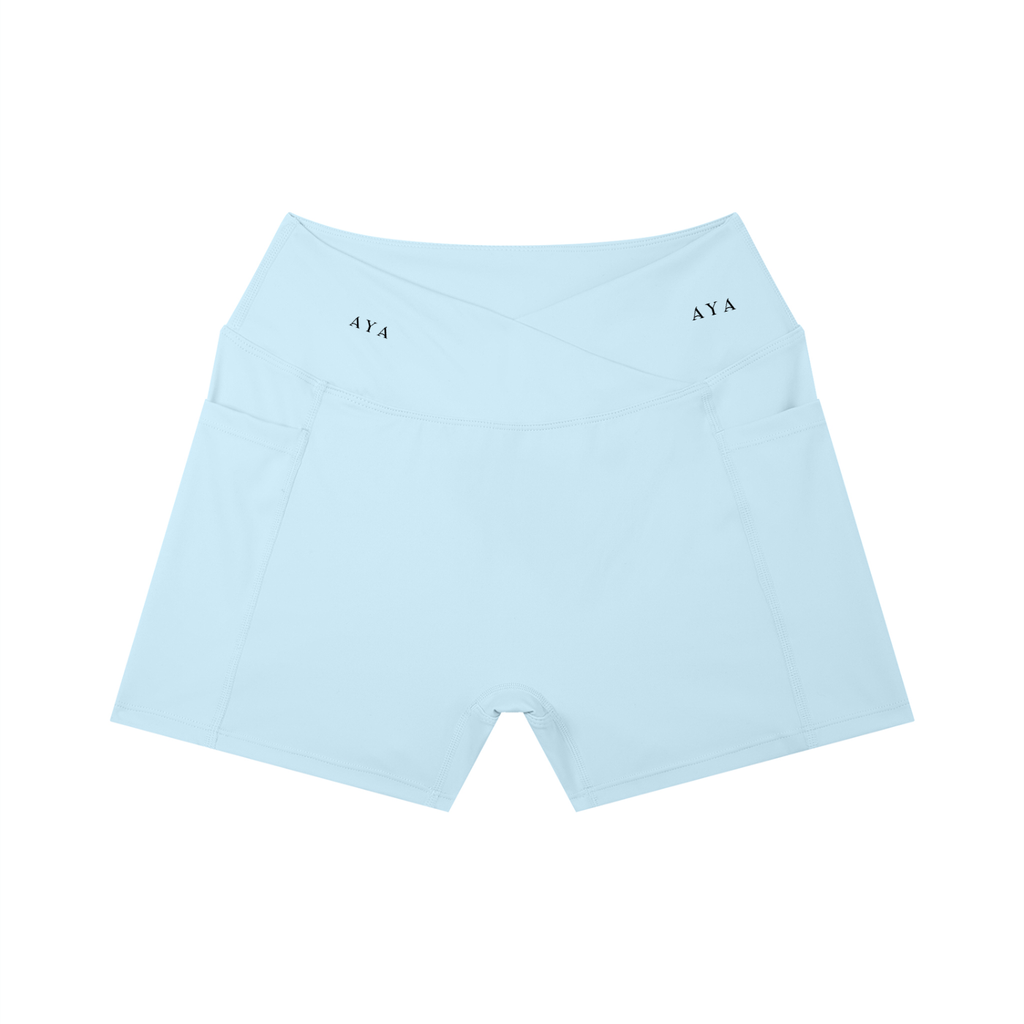 The Women's High Rise Shorts in Sky Blue