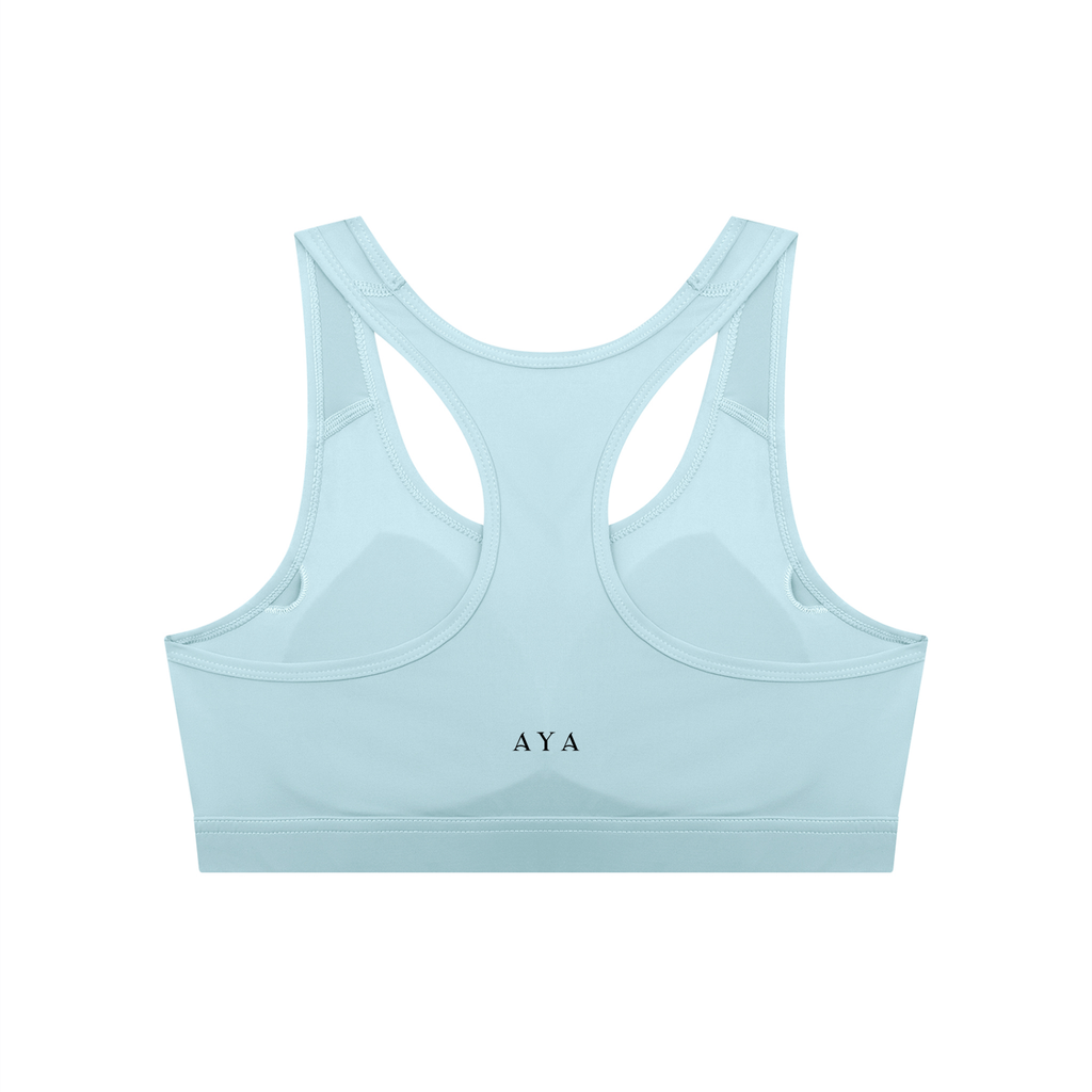 The Women's Cropped Sports Bra in Sky Blue