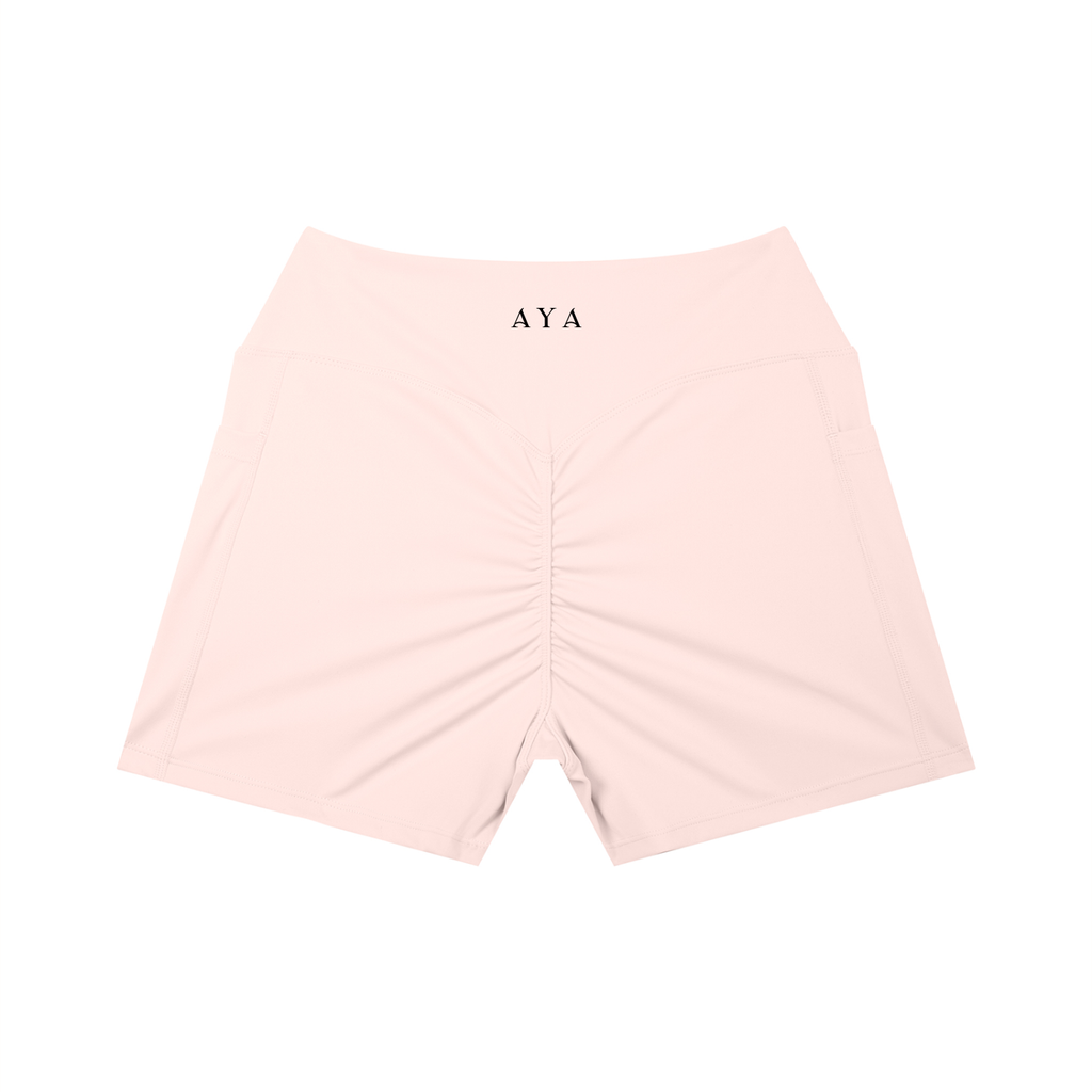 The Women's High Rise Shorts in Light Pink