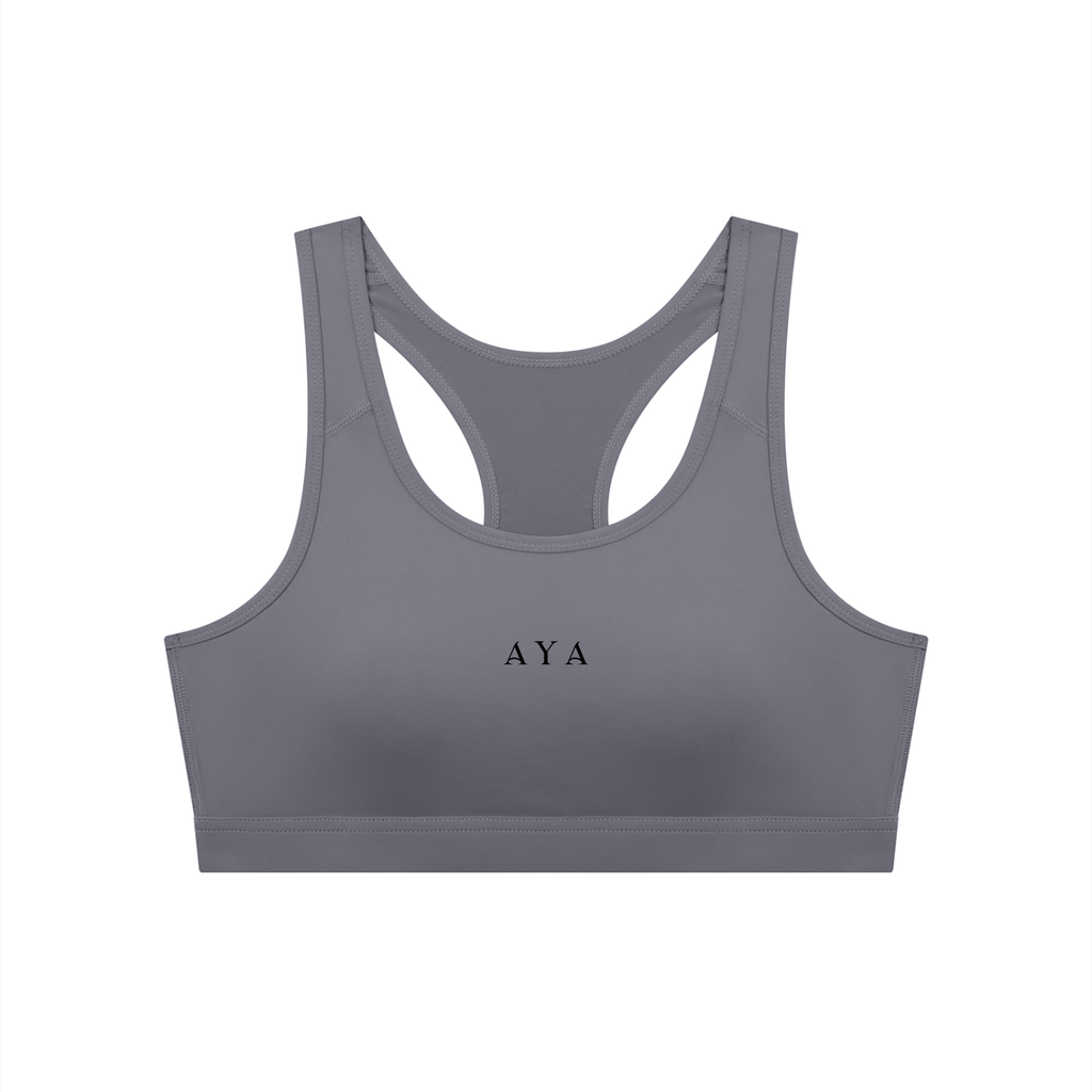 The Women's Cropped Sports Bra in Dark Purple