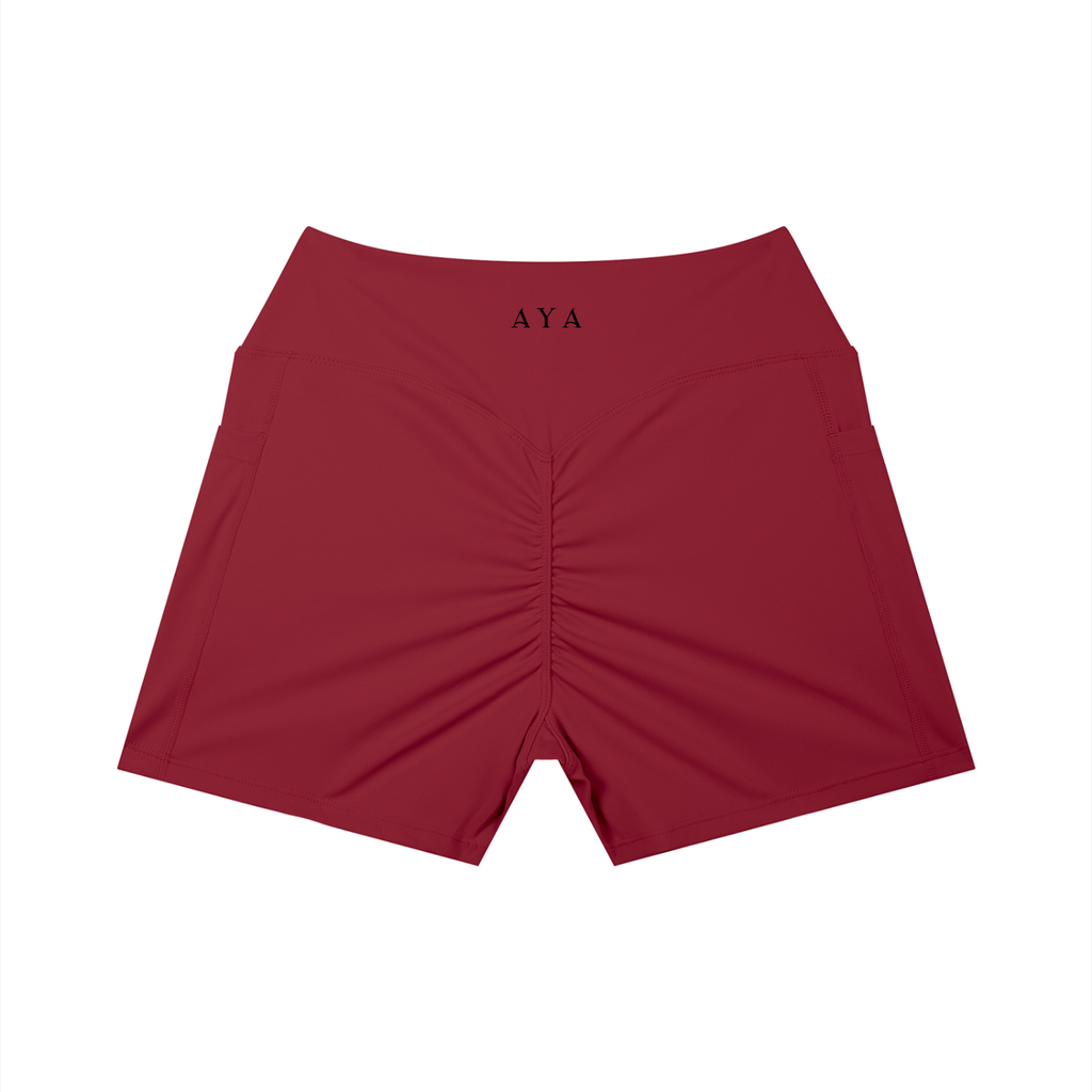 The Women's High Rise Shorts in Red