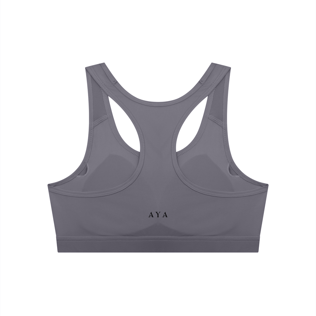 The Women's Cropped Sports Bra in Dark Purple