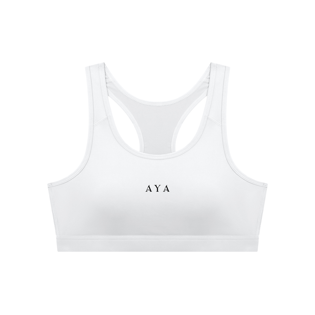 The Women's Cropped Sports Bra in White