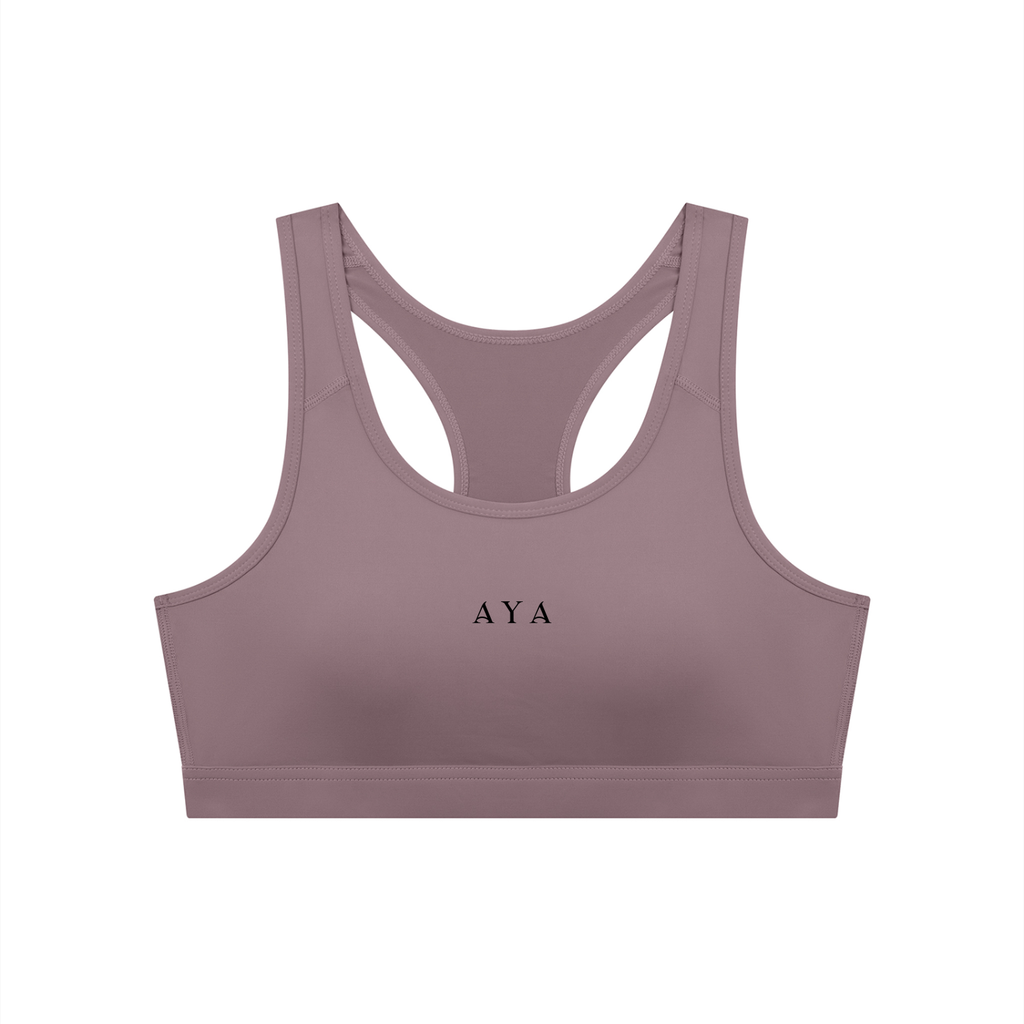 The Women's Cropped Sports Bra in Ash Purple