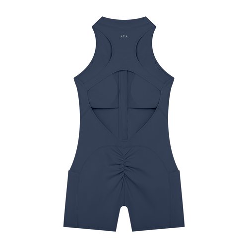 Navy Line Romper
