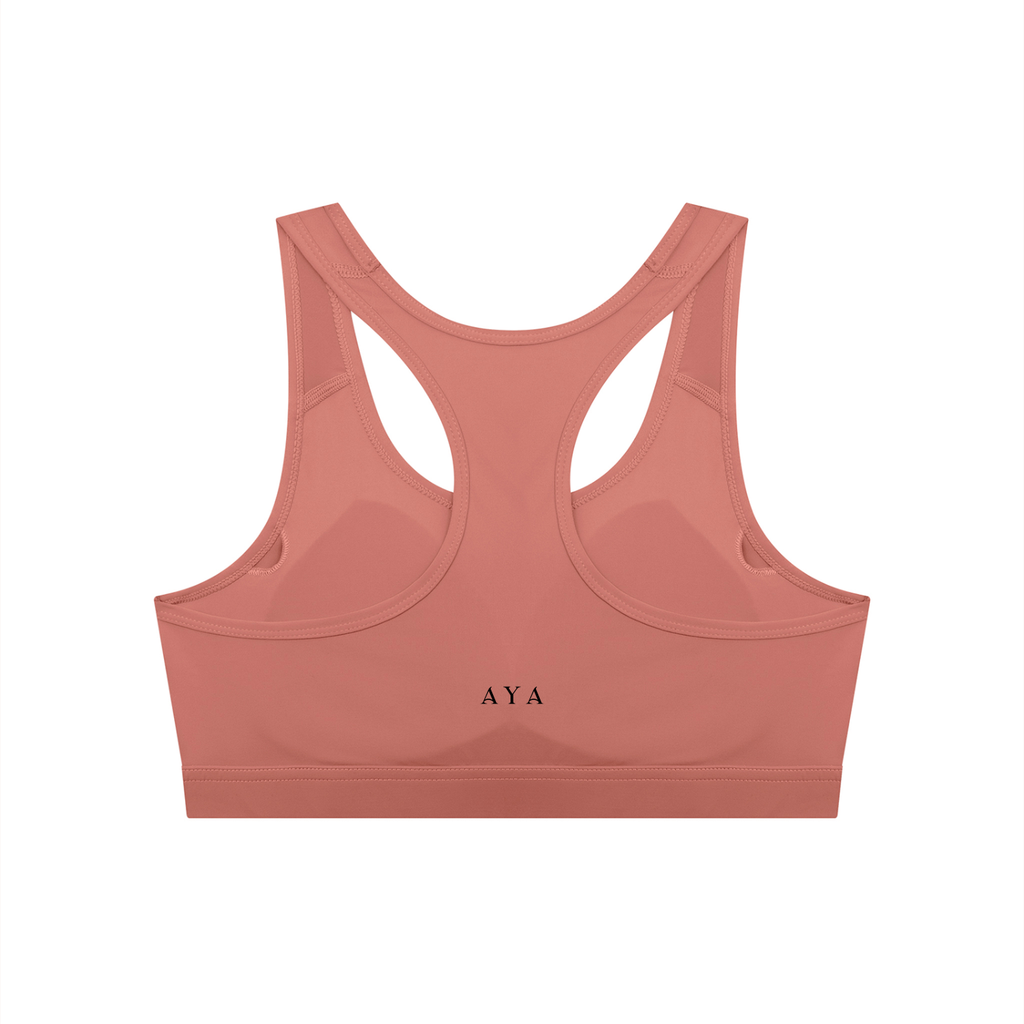 The Women's Cropped Sports Bra in Brick Red