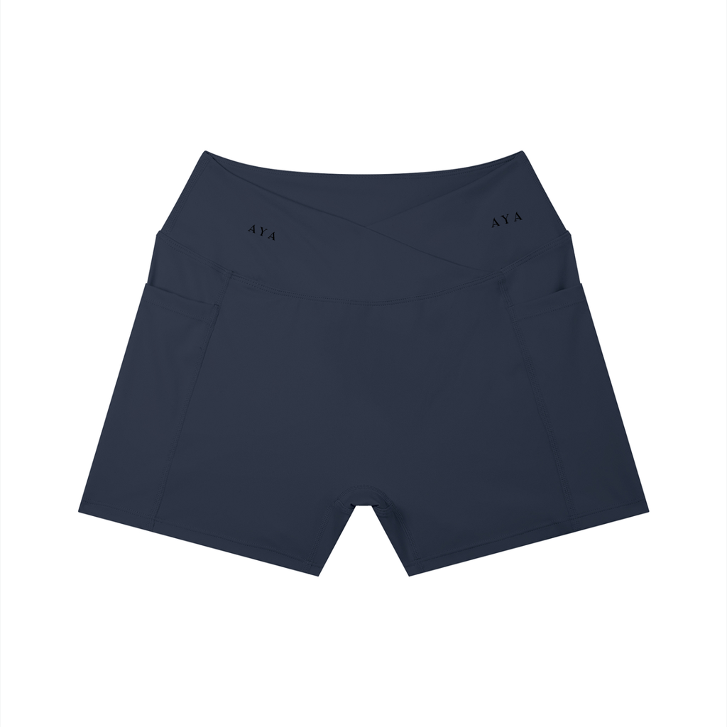 The Women's High Rise Shorts in Navy Blue