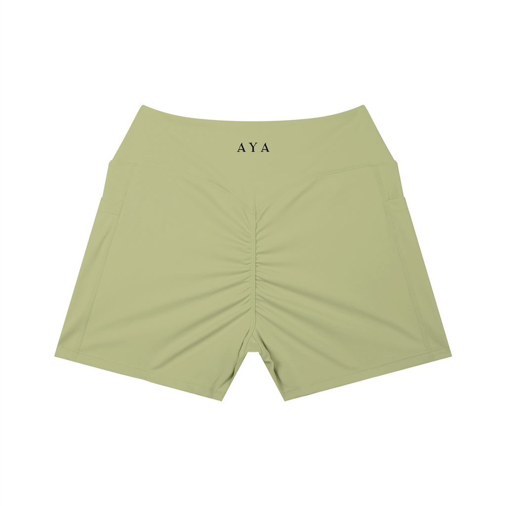 The Women's High Rise Shorts in Gray Green