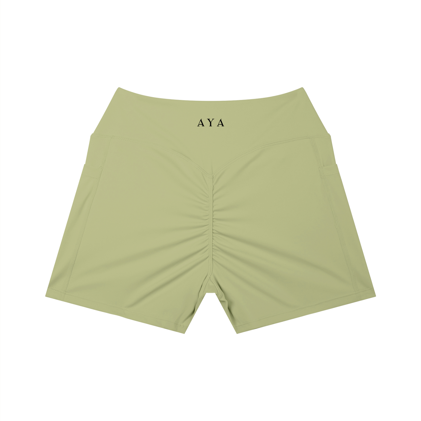 The Women's High Rise Shorts in Gray Green