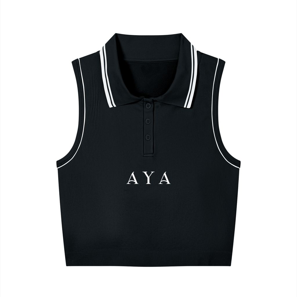 The Women's Tank Top in Black with White