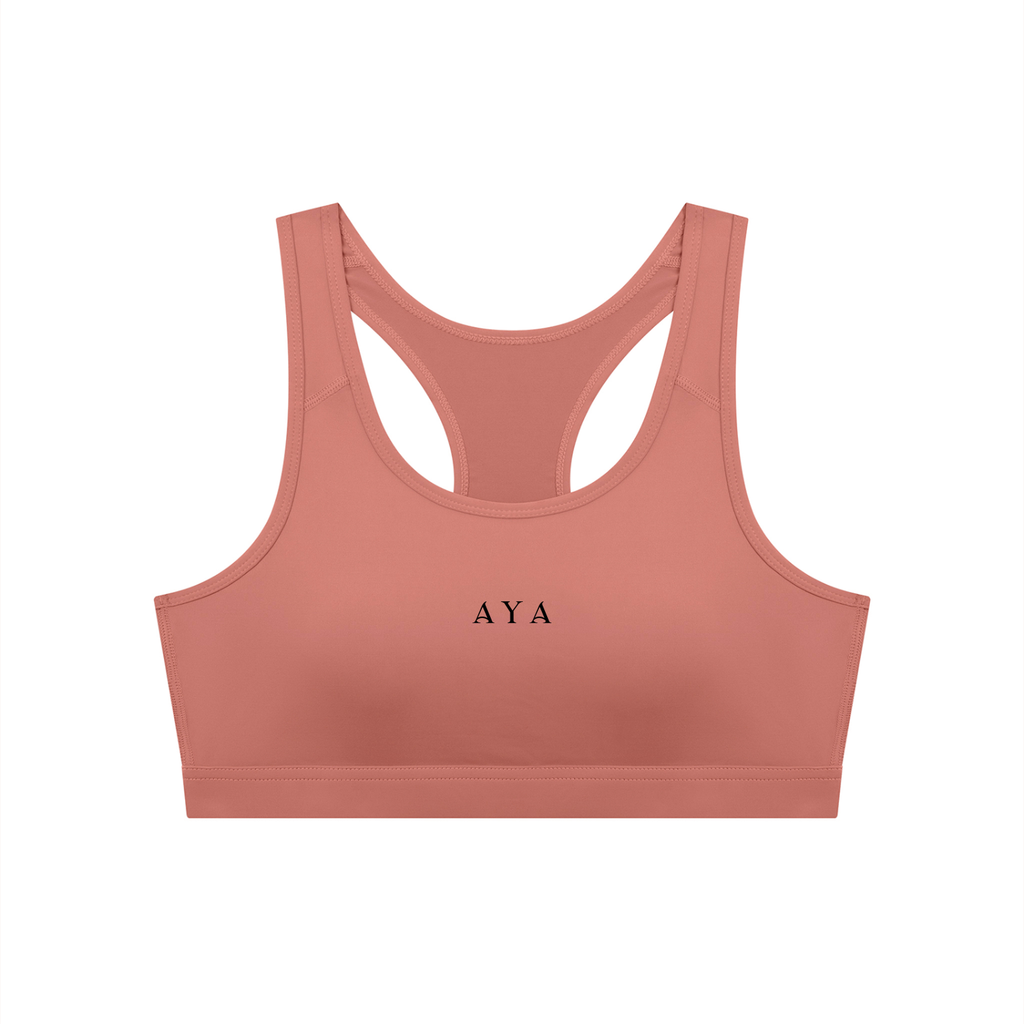The Women's Cropped Sports Bra in Brick Red