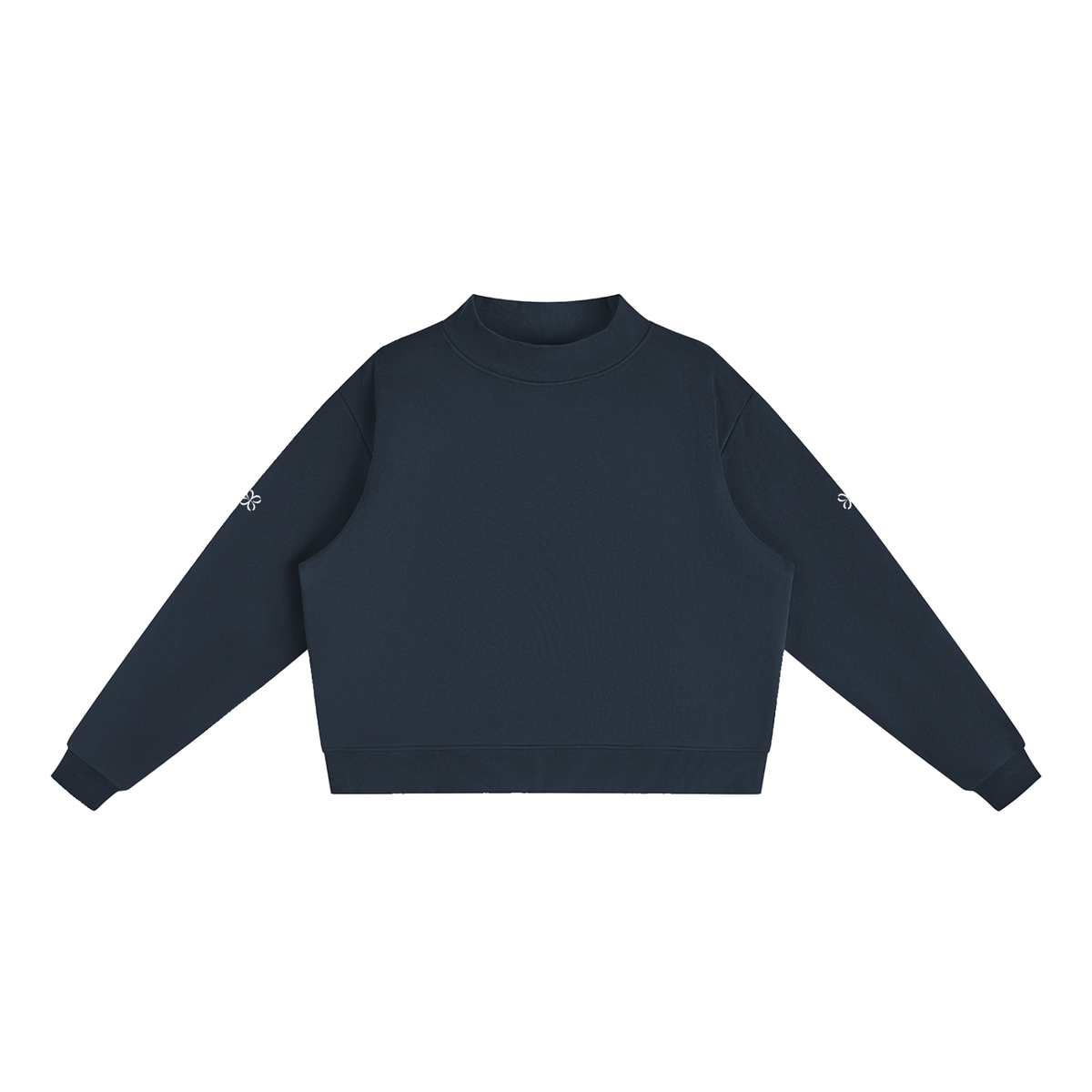 Essential Fleece Mock-Neck Crew Sweatshirt