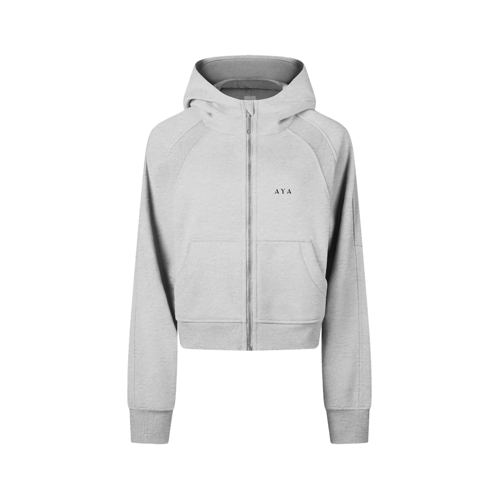 The Women's Cropped Hoodie in Cold Gray
