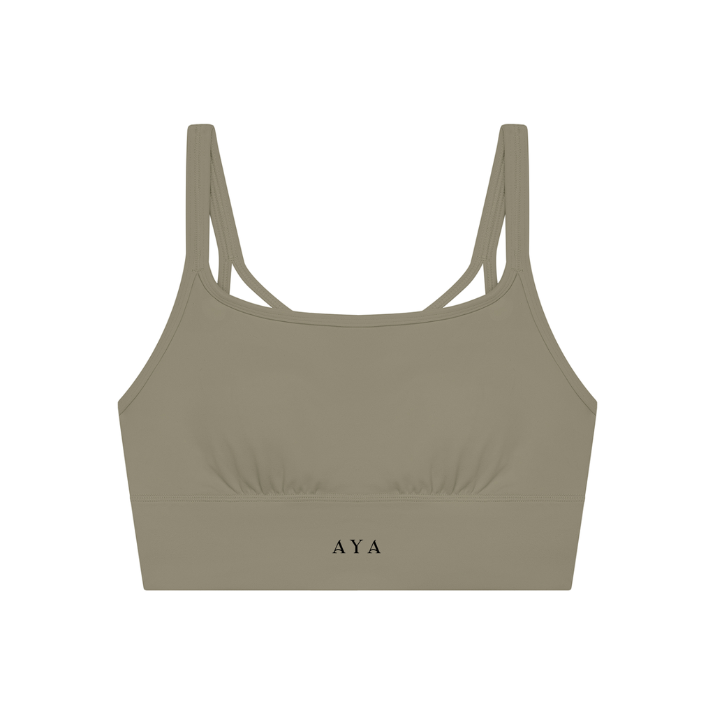The Women’s Cropped Yoga Tank Top in Gray Green