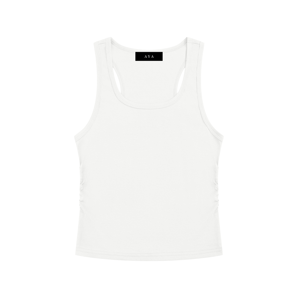Ivory Frame Ruched Tank