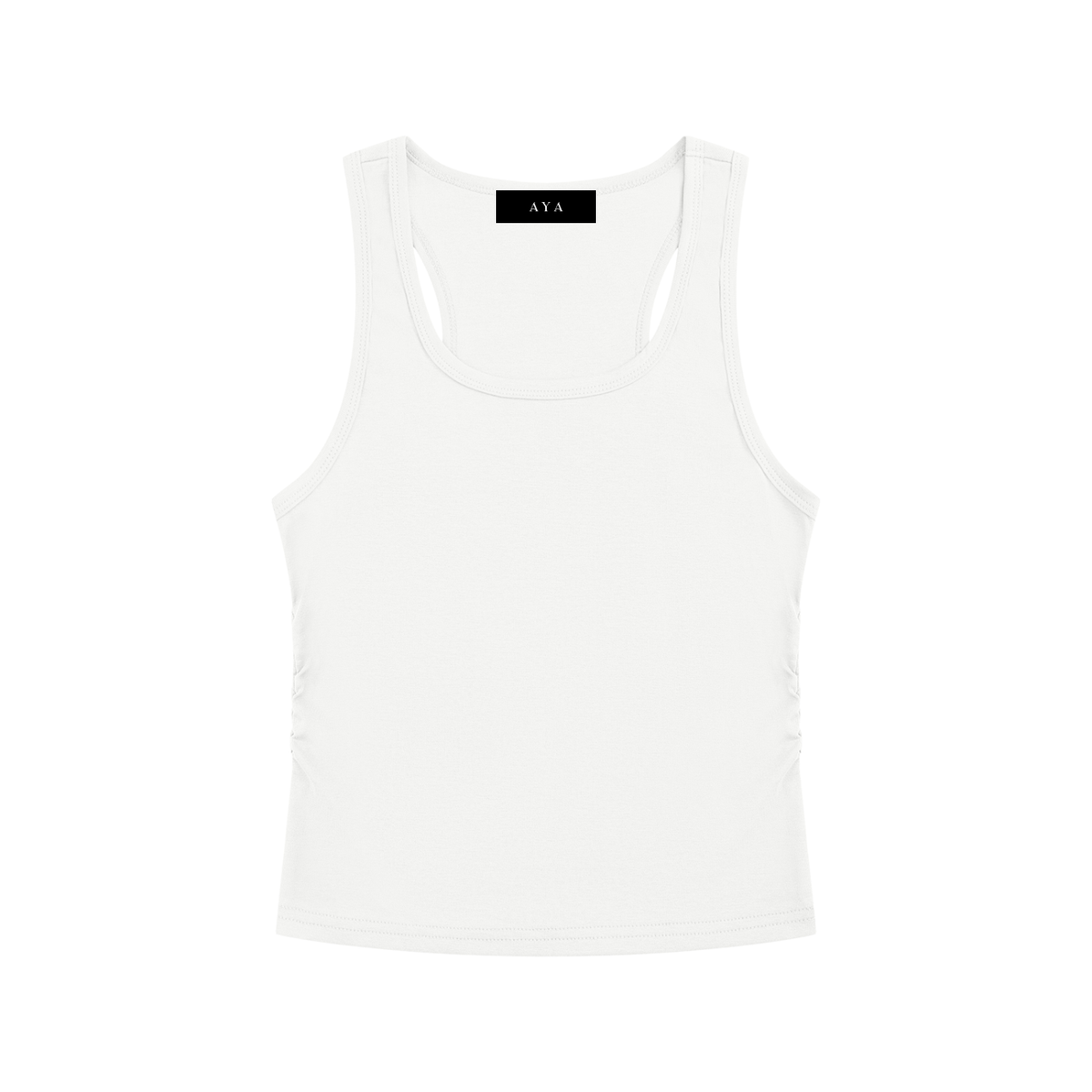 Ivory Frame Ruched Tank
