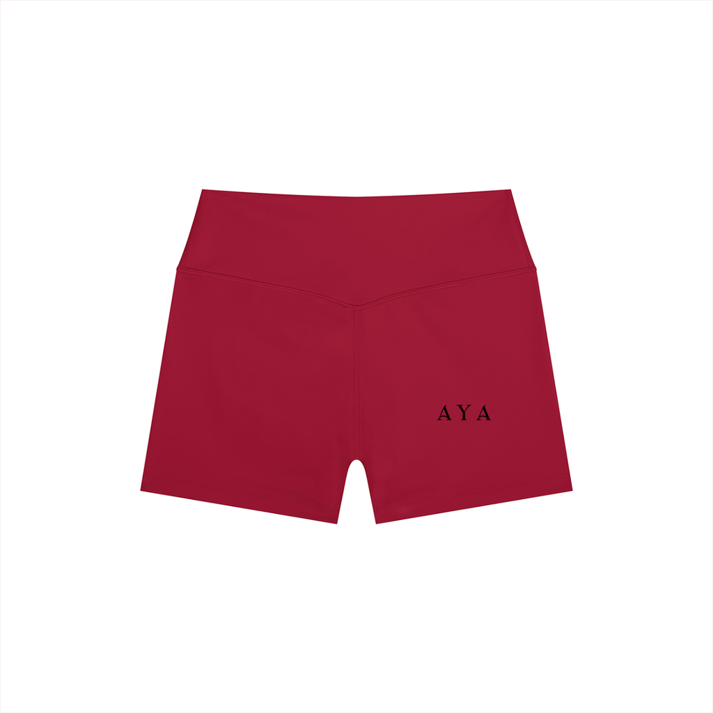 The Women's High Rise Shorts in Red