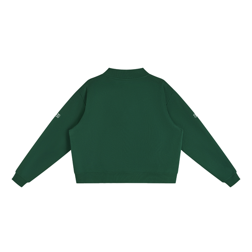 Essential Fleece Mock-Neck Crew Sweatshirt
