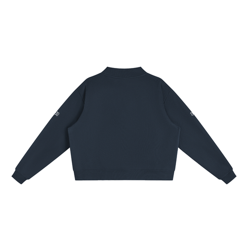 Essential Fleece Mock-Neck Crew Sweatshirt