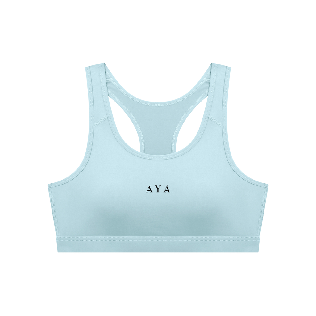 The Women's Cropped Sports Bra in Sky Blue