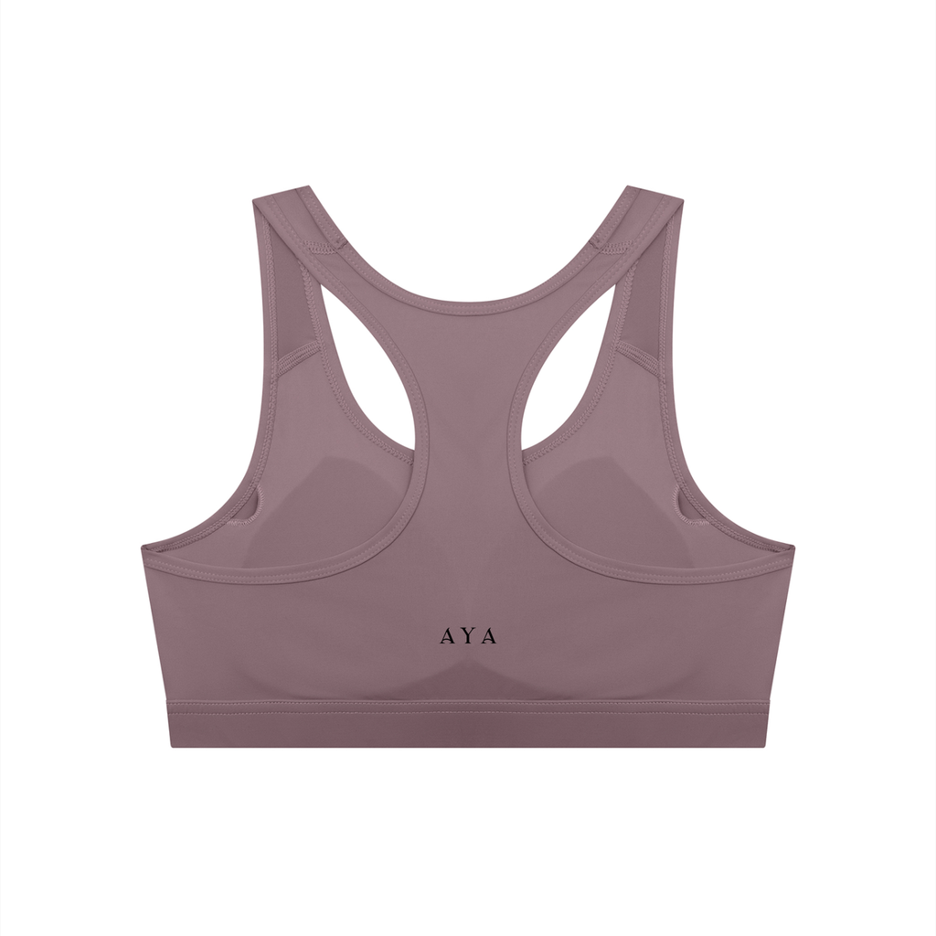The Women's Cropped Sports Bra in Ash Purple