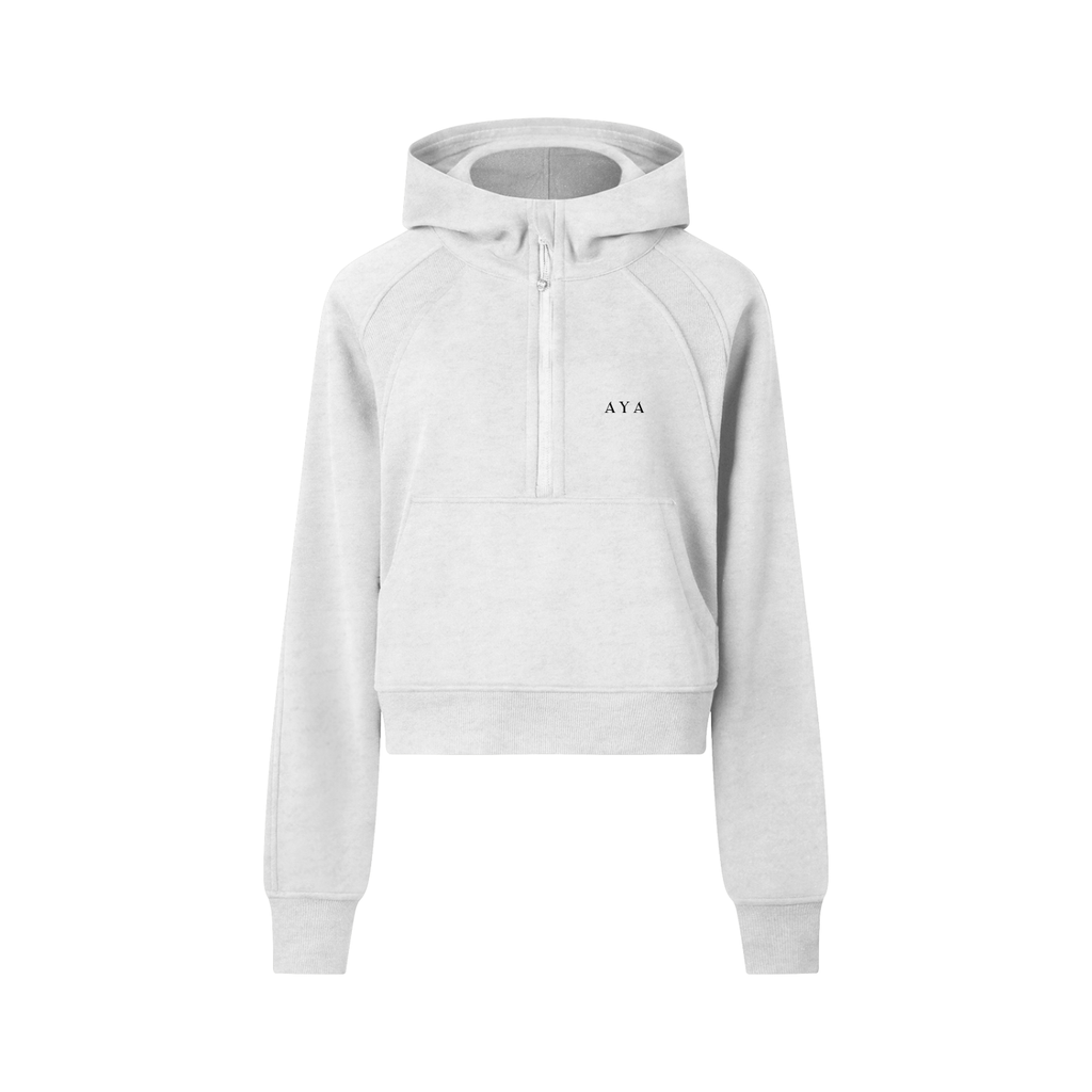 The Women's Cropped Hoodie in Cold Gray